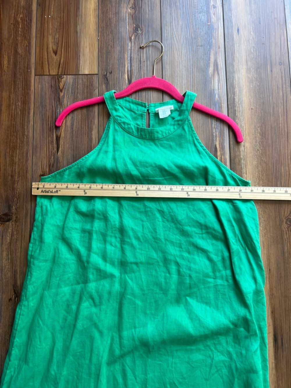 Sigrid Olsen 100% Linen Green Sleeveless Dress Medium - Picture 7 of 9